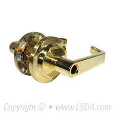 LSDA G2 Storeroom Lever Less Latch & Cyl, Bright Brass