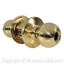 LSDA G2 Storeroom Ball Knob Less Latch & Core, Bright Brass