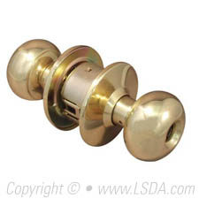 LSDA G2 Storeroom Plymouth Knob Less Latch & Core, Bright Brass