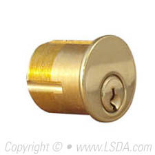 LSDA Mortise Cylinder 1-1/4" C-K Bright Brass