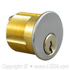 LSDA Mortise Cylinder 1-1/8" KW1 Satin Chrome