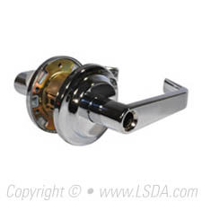 LSDA G2 Storeroom Lever Less Latch & Cyl, Bright Chrome