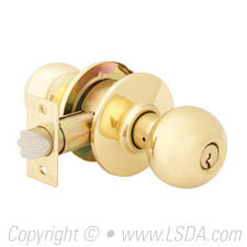 LSDA G2 Entry Ball Knob SC1 2-3/4 UL ASA Bright Brass