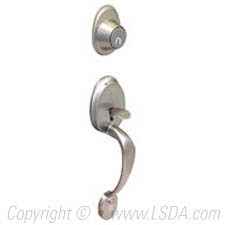 LSDA Entry Handleset KW1 Early American Satin Nickel