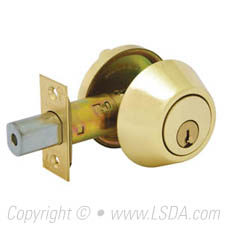 LSDA G3 20R Series Deadbolt Single Cyl. Removable Cyl, KW1 Adj UL Bright Brass