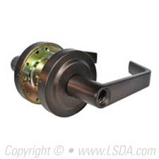 LSDA G2 Storeroom Madison Lever Less Latch & Core, Dark Bronze