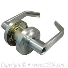 LSDA G2 Storeroom Madison Lever Less Latch & Core, Satin Chrome