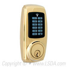 LSDA Deadbolt Electronic Keypad w/ 2 Smart Cards Millennium Brass