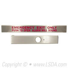 LSDA Exit Alarm Kit 36" Less Cylinder Stainless Steel